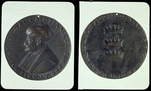 Portrait medal, obverse depicting Sultan Mehmed II (1432-81) reverse depicting three crowns